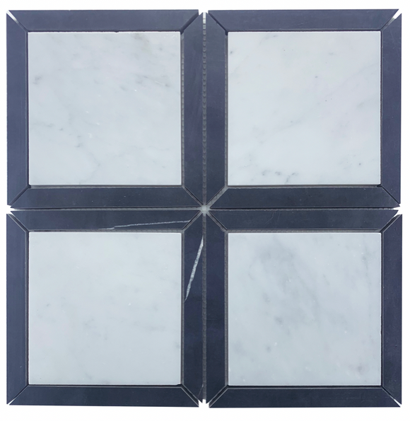 CARRARA+NERO BORDER HONED -03