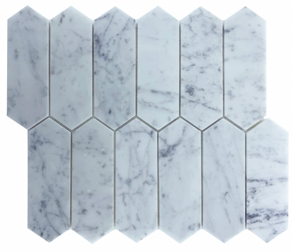 LONG HEX CARRARA HONED -01